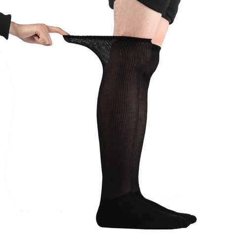 MD Extra Wide Non Binding Bamboo Over The Knee Socks With Cushioned Sole (2 Pairs)