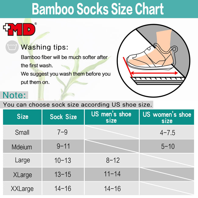 MD Design Bamboo Crew Classic Socks Cushioned