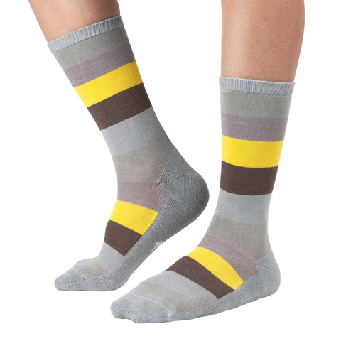 MD Design Bamboo Stripe Crew Dress Socks Cushioned Fashion