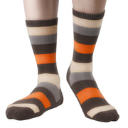 MD Design Bamboo Stripe Crew Dress Socks Cushioned Fashion