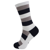 MD Design Bamboo Stripe Crew Dress Socks Cushioned Fashion