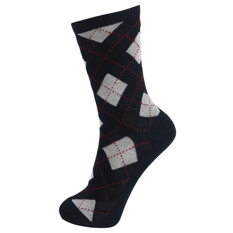 MD Design Bamboo Crew Argyle Dress Socks Cushioned