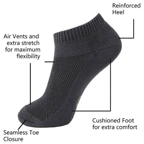 MD Moisture Wicking Bamboo Socks Low-cut (2 Pairs)