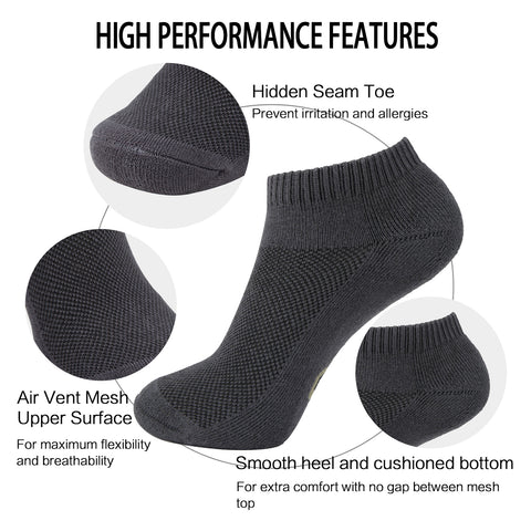 MD Moisture Wicking Bamboo Socks Low-cut (2 Pairs)