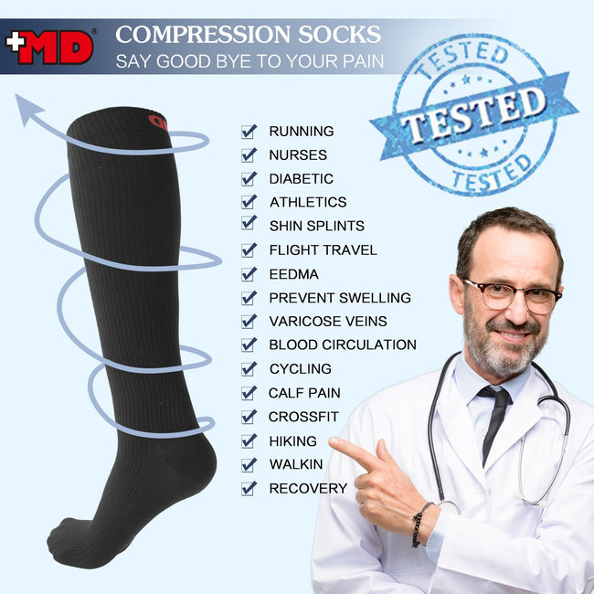MD 8-15mmHg Compression Nurses Athletic Socks Anti-DVT