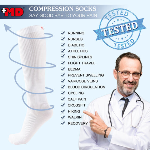 MD 8-15mmHg Compression Nurses Athletic Socks Anti-DVT