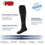 MD 8-15mmHg Knee High Microfiber Compression Socks