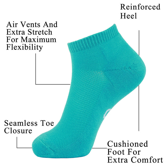 MD Bamboo Moisture Wicking Low-cut Socks Colorful