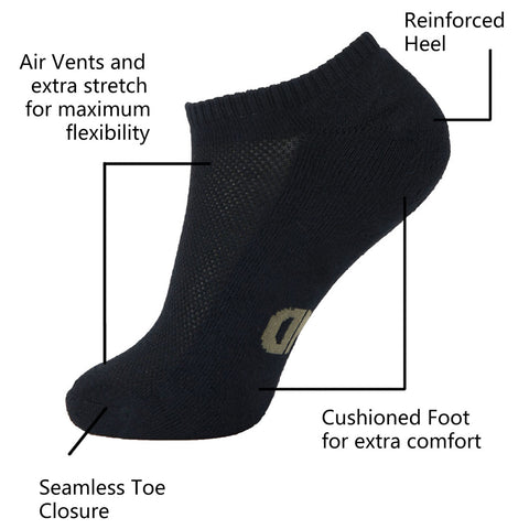 MD Unisex Breathabe Bamboo Socks No Show (2 Pairs)