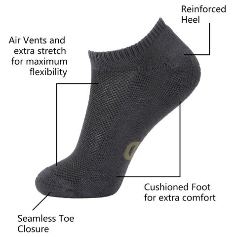 MD Unisex Breathabe Bamboo Socks No Show (2 Pairs)