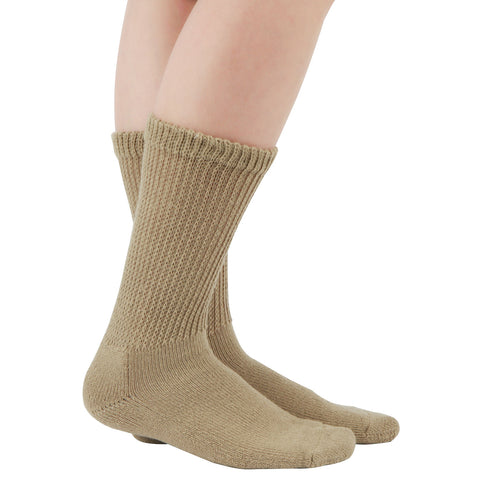 MD Polyester Loose Fit Crew Socks Half Cushion Dress Socks