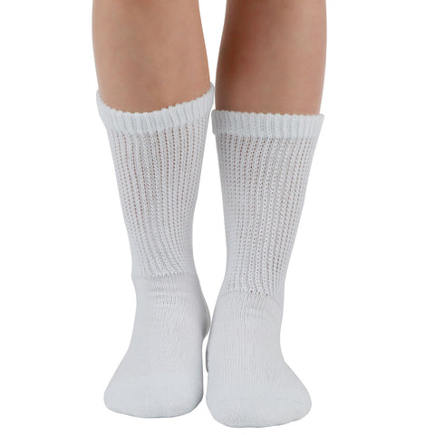 MD Polyester Loose Fit Crew Socks Half Cushion Dress Socks