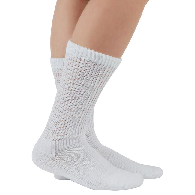 MD Polyester Loose Fit Crew Socks Half Cushion Dress Socks