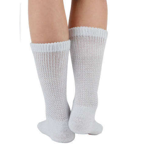 MD Polyester Loose Fit Crew Socks Half Cushion Dress Socks