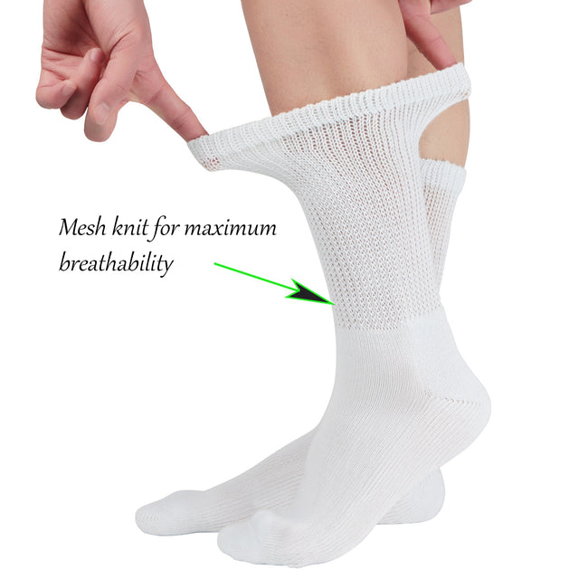 MD Polyester Loose Fit Crew Socks Half Cushion Dress Socks– All