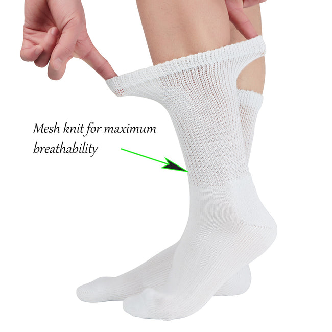 MD Polyester Loose Fit Crew Socks Half Cushion Dress Socks