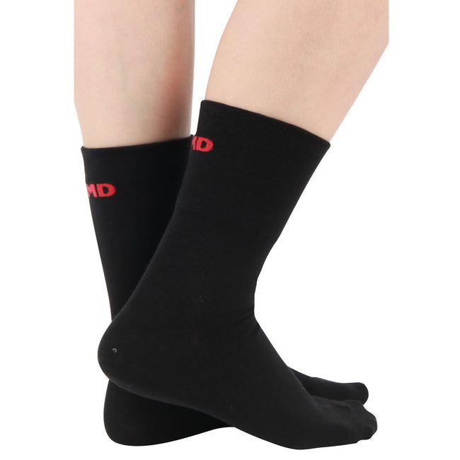 MD Cotton Non-Binding Crew Socks with Seamless Toe and Cushion Sole (2 Pairs)