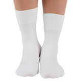 MD Cotton Non-Binding Crew Socks with Seamless Toe and Cushion Sole (2 Pairs)