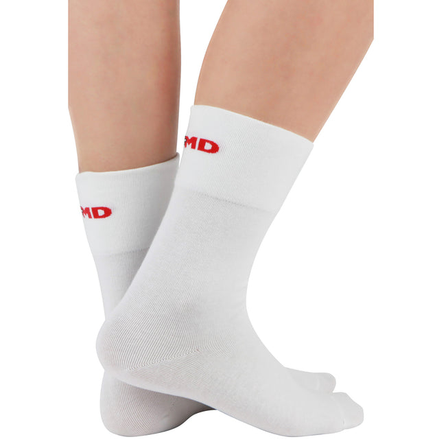 MD Cotton Non-Binding Crew Socks with Seamless Toe and Cushion Sole (2 Pairs)