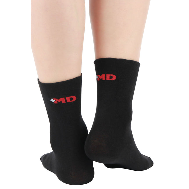 MD Cotton Non-Binding Ankle Socks for All Seasons Loose Fit Antibacterial (2 Pairs)