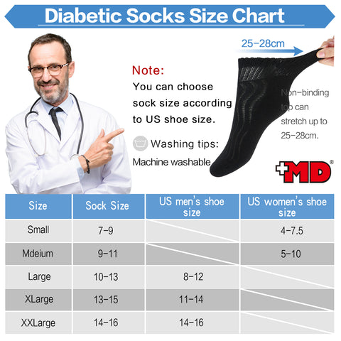 MD Cotton Non-Binding Ankle Diabetic Socks Cushion Loose