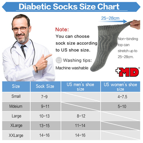 MD Cotton Non-Binding Ankle Diabetic Socks Cushion Loose