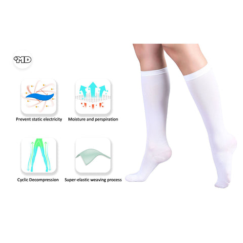 MD 15-20mmHg Knee High Compression Adjustable Toe Medical Support Socks