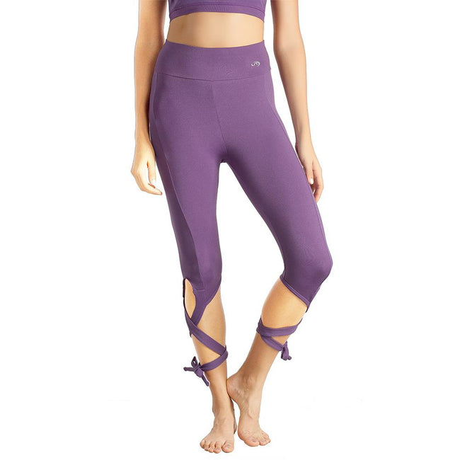 Women's Tie Up Yoga Capris Pants High Waist Cutout Yoga Workout Leggings