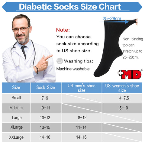 MD Cotton Non-Binding Unisex Circulatory Crew Socks