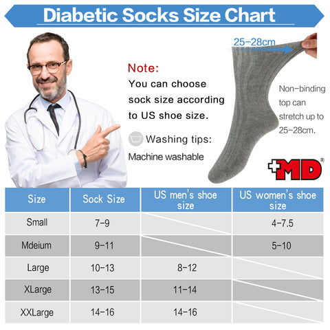 MD Cotton Non-Binding Unisex Circulatory Crew Socks