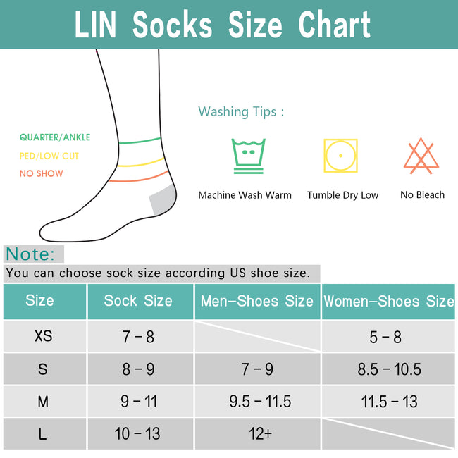LIN 7 Pack Sports Cycling Running Training Socks