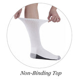 MD Non-Binding Bamboo Moisture Wicking Cushion Crew/Dress Socks Seamless Toe (2 Pairs)